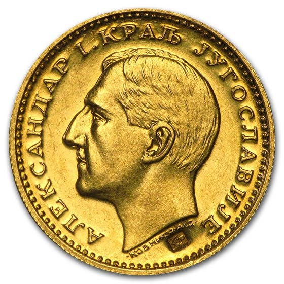 Yugoslavia Gold Dukat Alexander I AU Dtls Bird/Corn (1931-1933) Yugoslavia Gold Dukat Alexander I AU Dtls Bird/Corn (1931-1933)